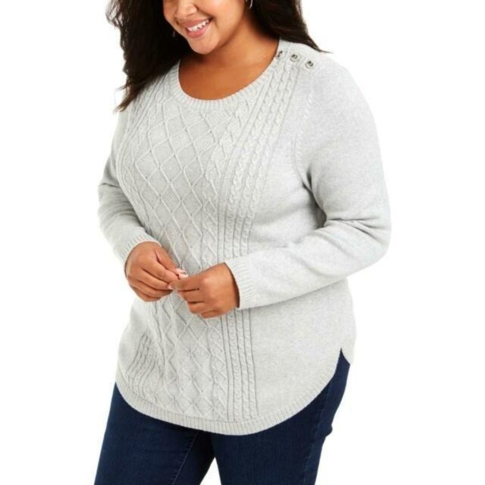 Charter Club Cable Knit Shirt Sweater 3XL